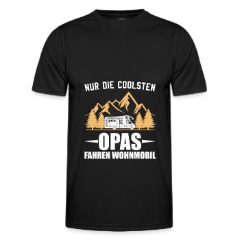 Campervan Wohnmobil Camper Opa Geschenk - Männer Funktions-T-Shirt - Schwarz - Vorne - AI Model Male 178 dark (178cm)