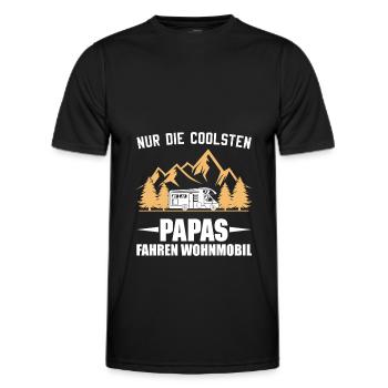 Wohnmobil Camping Papa Camper Geschenk - Männer Funktions-T-Shirt - Schwarz - Vorne - AI Model Male 178 dark (178cm)