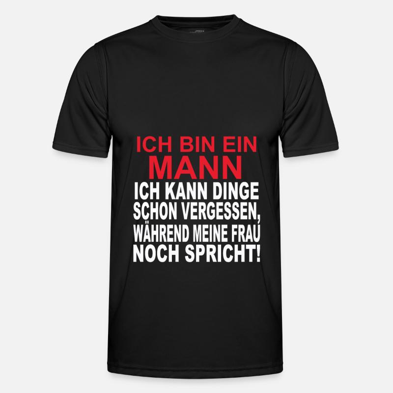 Ich bin ein Mann. - Männer Funktions-T-Shirt - Schwarz
