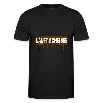 Läuft Scheiße - Männer Funktions-T-Shirt - Schwarz - Vorne - AI Model Male 178 dark (178cm)