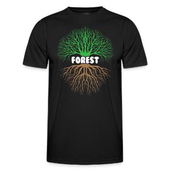 Sauvez les amoureux de l’environnement de la forêt - T-shirt sport Homme - noir - Devant - AI Model Male 178 dark (178cm)