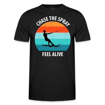 Ski nautique, ski nautique, skieurs nautiques - T-shirt sport Homme - noir - Devant - AI Model Male 178 dark (178cm)