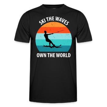Ski nautique, ski nautique, skieurs nautiques - T-shirt sport Homme - noir - Devant - AI Model Male 178 dark (178cm)