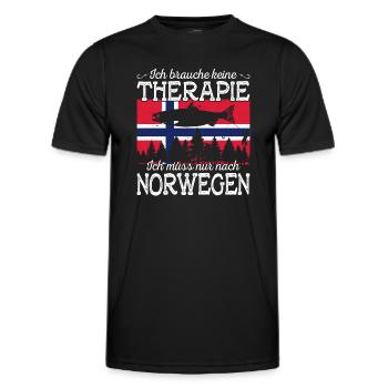 Ich muss nur nach Norwegen Skandinavien Norwegen - Männer Funktions-T-Shirt - Schwarz - Vorne - AI Model Male 178 dark (178cm)