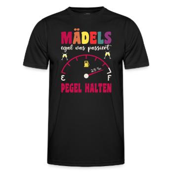 Mädels Pegel halten Mallorca Junggesellenabschied - Männer Funktions-T-Shirt - Schwarz - Vorne - AI Model Male 178 dark (178cm)