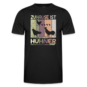Zuhause ist wo meine Hühner sind Huhn Hühner - Männer Funktions-T-Shirt - Schwarz - Vorne - AI Model Male 178 dark (178cm)