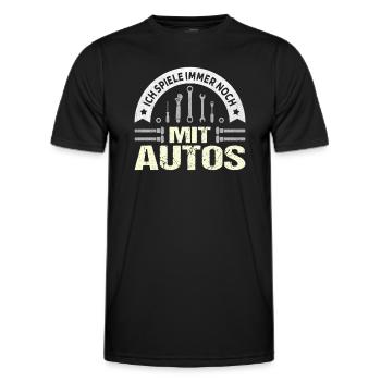 I still play with car mechanic - Men's Functional T-Shirt - black - Front - AI Model Male 178 dark (178cm)