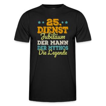 25 Jähriges Dienstjubiläum Firmenjubiläum Geschenk - Männer Funktions-T-Shirt - Schwarz - Vorne - AI Model Male 178 dark (178cm)