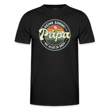 Keine Sorge Papa hat alles im Griff Vater Vatertag - Männer Funktions-T-Shirt - Schwarz - Vorne - AI Model Male 178 dark (178cm)