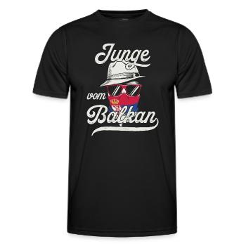 Garçon des Balkans, Yugo, Belgrade, Srbija, Serbie - T-shirt sport Homme - noir - Devant - AI Model Male 178 dark (178cm)