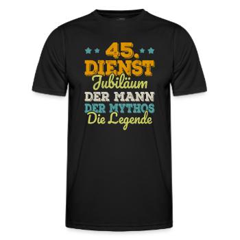 45th Anniversary Company Anniversary Gift - Men's Functional T-Shirt - black - Front - AI Model Male 178 dark (178cm)