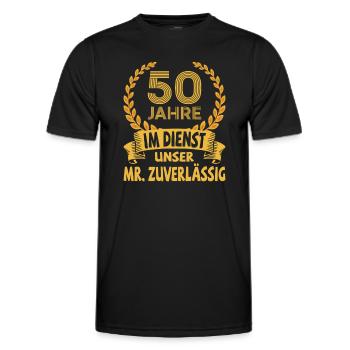 Cadeau d’anniversaire de l’entreprise 50e anniversaire - T-shirt sport Homme - noir - Devant - AI Model Male 178 dark (178cm)