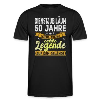 Cadeau d’anniversaire de l’entreprise 50e anniversaire - T-shirt sport Homme - noir - Devant - AI Model Male 178 dark (178cm)