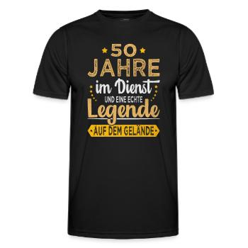 Cadeau d’anniversaire de l’entreprise 50e anniversaire - T-shirt sport Homme - noir - Devant - AI Model Male 178 dark (178cm)