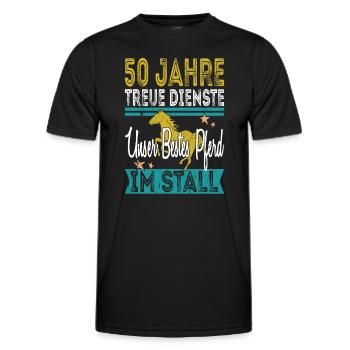 Cadeau d’anniversaire de l’entreprise 50e anniversaire - T-shirt sport Homme - noir - Devant - AI Model Male 178 dark (178cm)