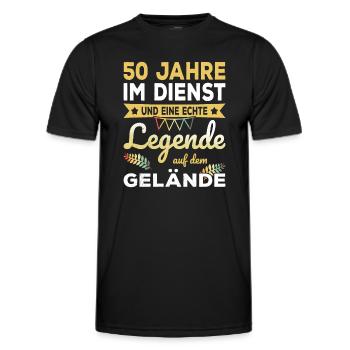 Cadeau d’anniversaire de l’entreprise 50e anniversaire - T-shirt sport Homme - noir - Devant - AI Model Male 178 dark (178cm)