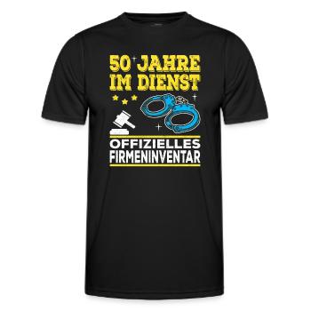 Cadeau d’anniversaire de l’entreprise 50e anniversaire - T-shirt sport Homme - noir - Devant - AI Model Male 178 dark (178cm)