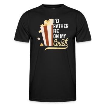 I'd rather be on my Couch Chiller Couch Potato - Men's Functional T-Shirt - black - Front - AI Model Male 178 dark (178cm)