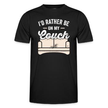 I'd rather be on my Couch Chiller Couch Potato - Men's Functional T-Shirt - black - Front - AI Model Male 178 dark (178cm)