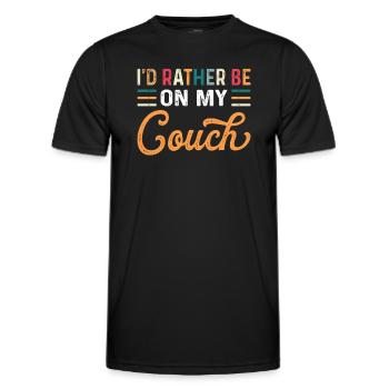 I'd rather be on my Couch Chiller Couch Potato - Men's Functional T-Shirt - black - Front - AI Model Male 178 dark (178cm)