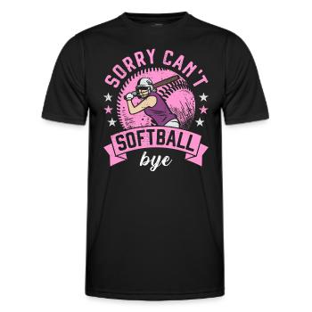 Sorry Can't Softball Bye Softball Funny - Männer Funktions-T-Shirt - Schwarz - Vorne - AI Model Male 178 dark (178cm)