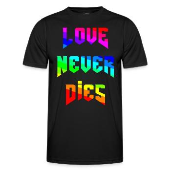 Rainbow - love never dies - Men's Functional T-Shirt - black - Front - AI Model Male 178 dark (178cm)