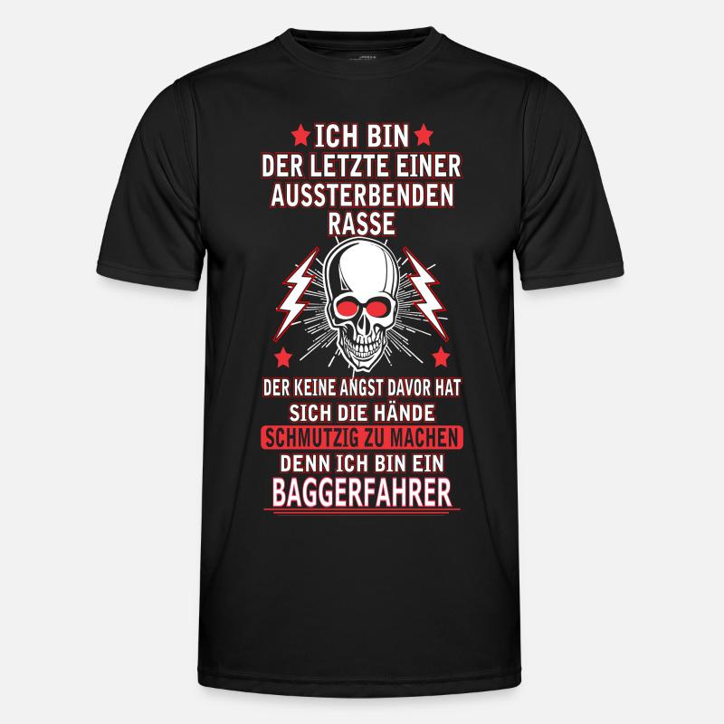 BAGGERFAHRER - Männer Funktions-T-Shirt - Schwarz