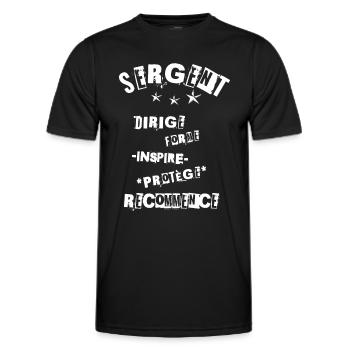 Sergent : Inspire et Protège !B - T-shirt sport Homme - noir - Devant - AI Model Male 178 dark (178cm)