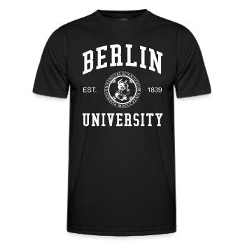 Berlin University Universität Hochschule Uni - Männer Funktions-T-Shirt - Schwarz - Vorne - AI Model Male 178 dark (178cm)