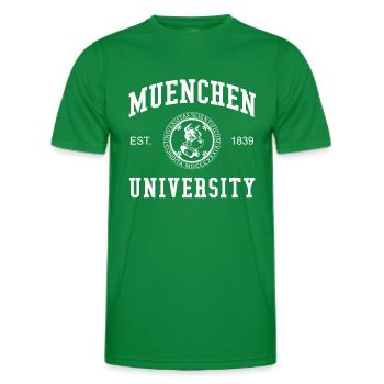 München University Universität Hochschule Uni - Männer Funktions-T-Shirt - Kelly Green - Vorne - AI Model Male 178 dark (178cm)