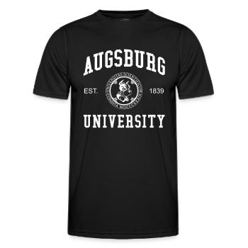 Université d’Augsbourg Universität Hochschule Uni - T-shirt sport Homme - noir - Devant - AI Model Male 178 dark (178cm)