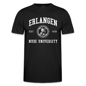 Erlangen Nude University University College - Men's Functional T-Shirt - black - Front - AI Model Male 178 dark (178cm)