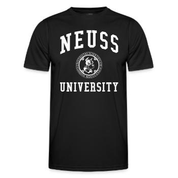 Neuss University Universität Hochschule Uni - Männer Funktions-T-Shirt - Schwarz - Vorne - AI Model Male 178 dark (178cm)