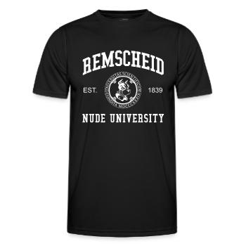Remscheid Nude University Hochschule Universität - T-shirt sport Homme - noir - Devant - AI Model Male 178 dark (178cm)
