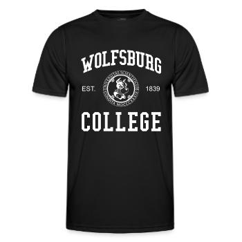 Wolfsburg College University School - Men's Functional T-Shirt - black - Front - AI Model Male 178 dark (178cm)