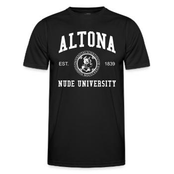 Hamburg Altona Nude University Hochschule Uni - Männer Funktions-T-Shirt - Schwarz - Vorne - AI Model Male 178 dark (178cm)