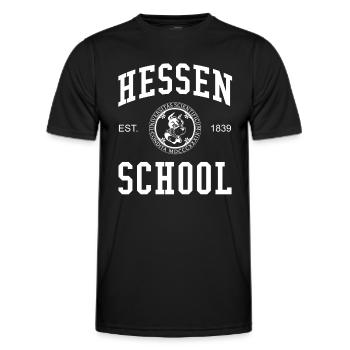 Hessen School Hochschule University Schule Uni - Men's Functional T-Shirt - black - Front - AI Model Male 178 dark (178cm)