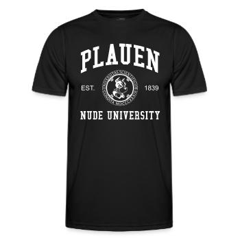 Plauen Nude University Hochschule Universität Uni - T-shirt sport Homme - noir - Devant - AI Model Male 178 dark (178cm)
