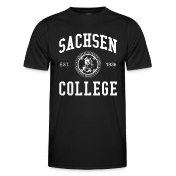 Collège universitaire de Saxe Collège universitaire - T-shirt sport Homme - noir - Devant - AI Model Male 178 dark (178cm)