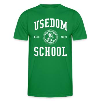 École Usedom, Hochschule, Université, Schule Uni - T-shirt sport Homme - vert - Devant - AI Model Male 178 dark (178cm)