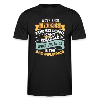 Neuheit seit langem Freunde introvertiertes Wortspiel Geschenk - Männer Funktions-T-Shirt - Schwarz - Vorne - AI Model Male 178 dark (178cm)