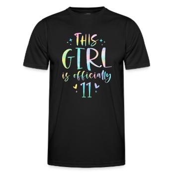 Cette fille a officiellement 11 ans onze ans 11ème - T-shirt sport Homme - noir - Devant - AI Model Male 178 dark (178cm)