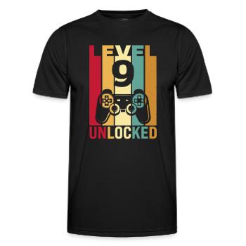 Dix 9 ans 9 anniversaire garçon fils drôle joueur 9ème ans - T-shirt sport Homme - noir - Devant - AI Model Male 178 dark (178cm)