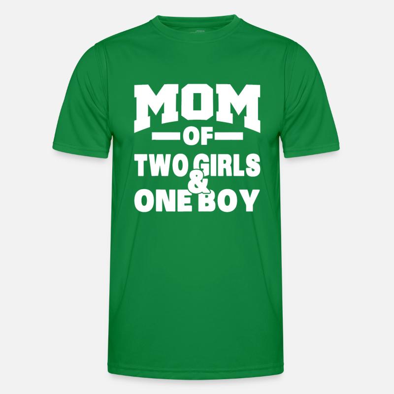 Mutter von zwei Mädchen und einem Jungen Muttertagsgeschenk Männer Funktions-T-Shirt