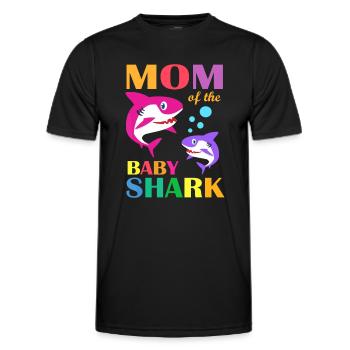 Mama des Babys Geburtstag Hai Mama Hai Mutter - Männer Funktions-T-Shirt - Schwarz - Vorne - AI Model Male 178 dark (178cm)