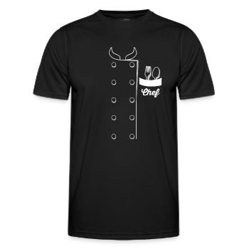 Chefs Veste Funny Faux Uniforme pour la cuisine - T-shirt sport Homme - noir - Devant - AI Model Male 178 dark (178cm)