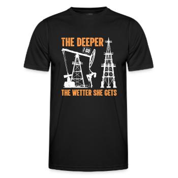 Bohrinsel Bohren Lebensstil Ölfeldarbeiter Hart - Männer Funktions-T-Shirt - Schwarz - Vorne - AI Model Male 178 dark (178cm)