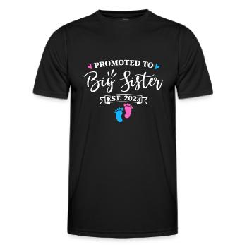 Annonce du bébé promu à Big Sister Est 2023 - T-shirt sport Homme - noir - Devant - AI Model Male 178 dark (178cm)