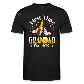 Grandad Gift First Time Grandad EST 2022 - Men's Functional T-Shirt - black - Front - AI Model Male 178 dark (178cm)