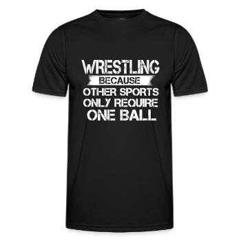 Wrestling, weil andere Sportarten nur eine erfordern - Männer Funktions-T-Shirt - Schwarz - Vorne - AI Model Male 178 dark (178cm)